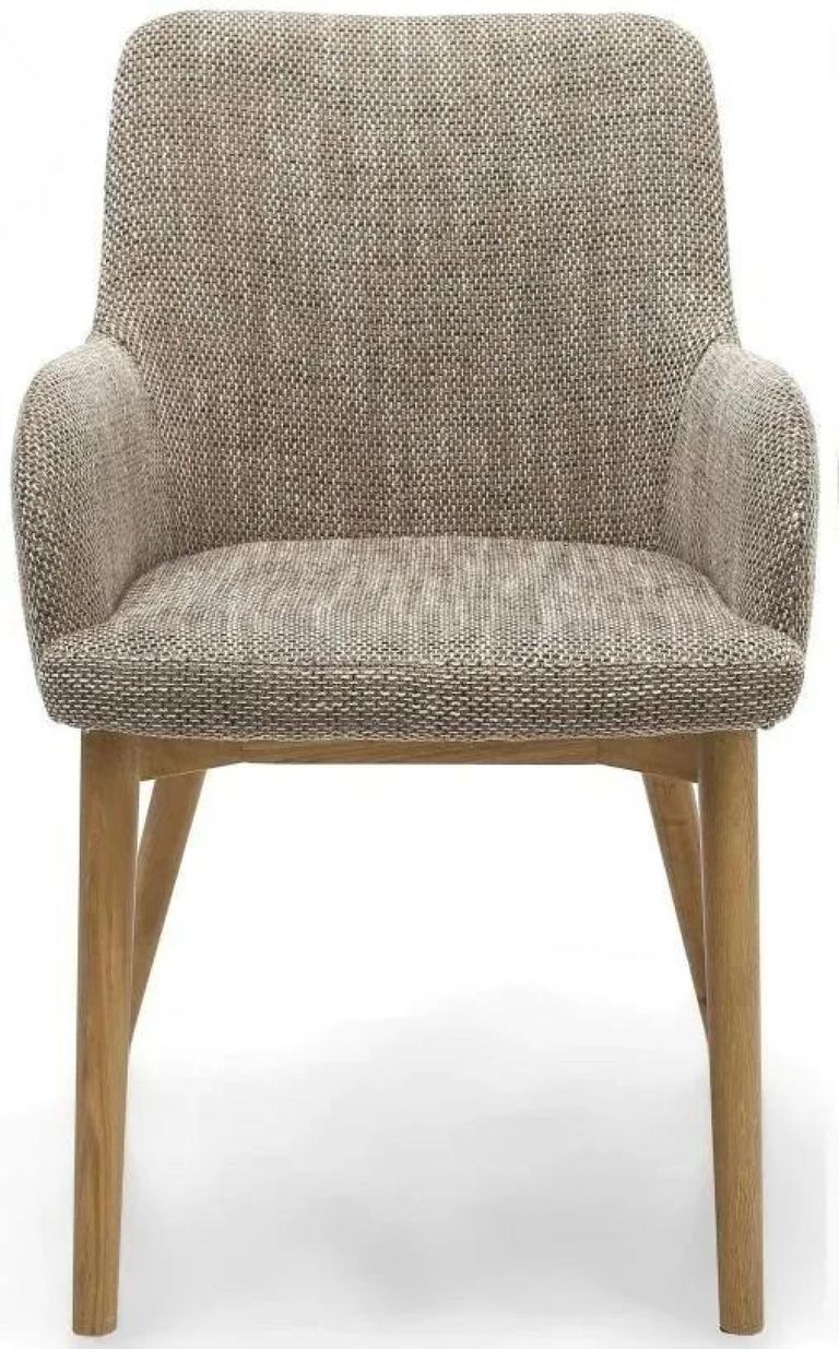 2 x Sidcup Tweed Oatmeal Dining Chair