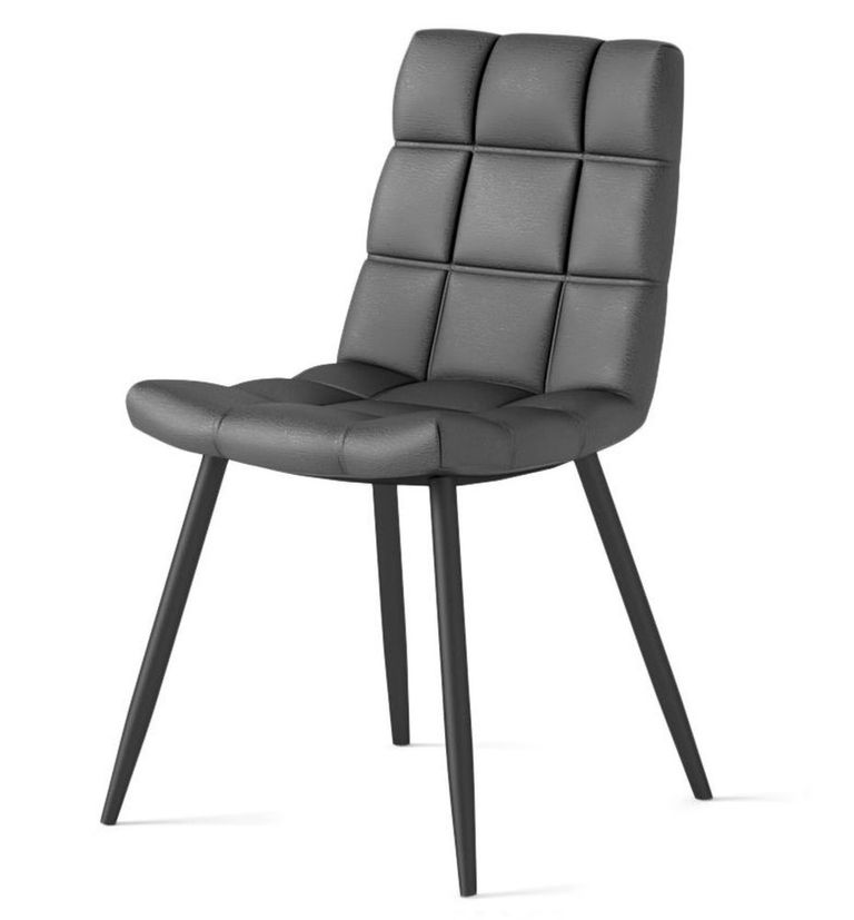 Soho Hudson Dining Chair - Set of 2 - Dark Grey Faux Leather