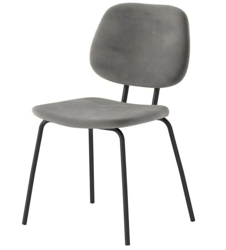 Soho Lily Dining Chair - Set of 2 - Grey Velvet Fabric