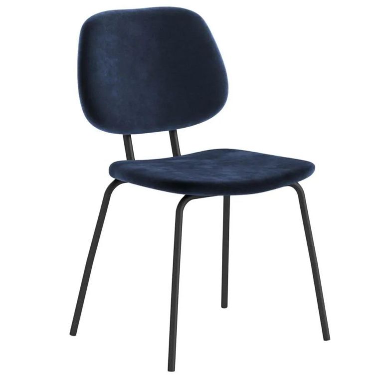 Soho Lily Dining Chair - Set of 2 - Navy Blue Velvet Fabric