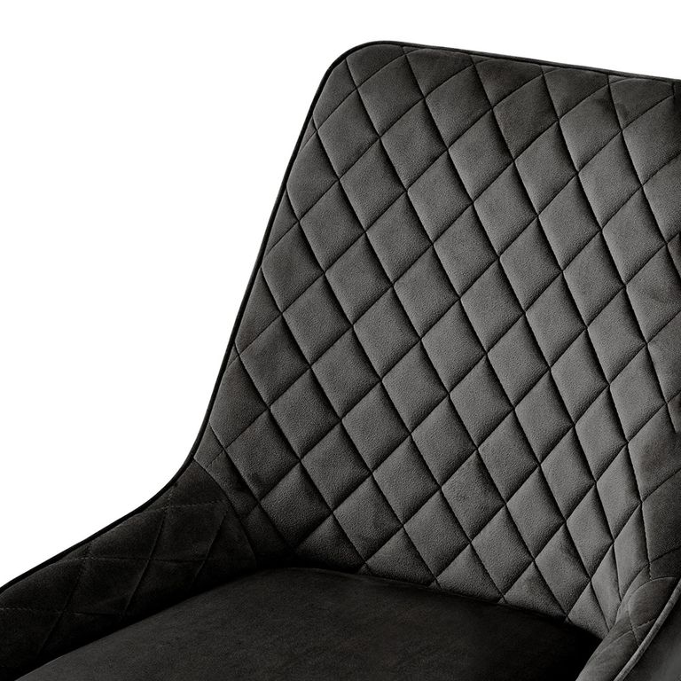 Signature Dining Chairs - Set of 2 - Grey Fabric - Blue Legs