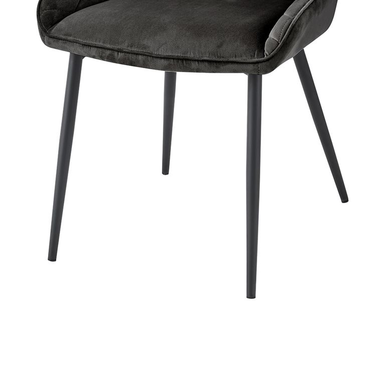 Signature Dining Chairs - Set of 2 - Grey Fabric - Blue Legs