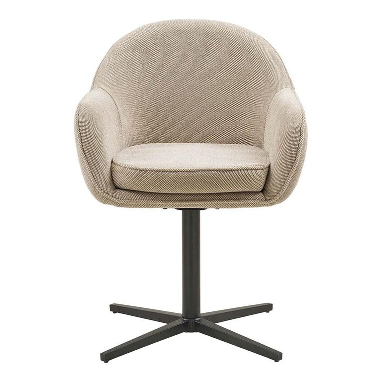 Tamera Dining Chair - Set of 2 - Light Grey Fabric - Swivel
