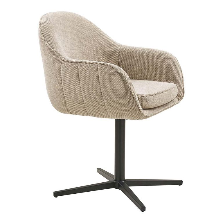 Tamera Dining Chair - Set of 2 - Light Grey Fabric - Swivel