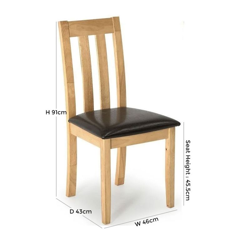 Annecy Dining Chair - Set of 2 - Natural Wood - Natural Wood Legs