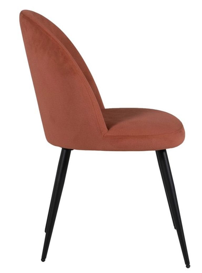 Gabi Dining Chair - Set of 2 - Coral Velvet - Black Legs