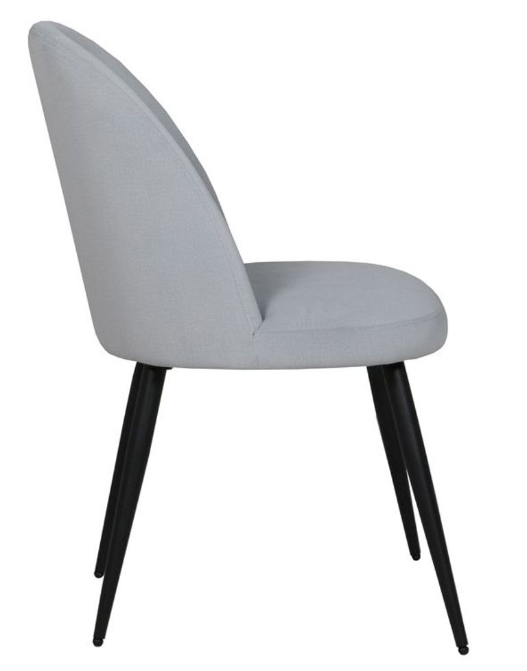 Gabi Dining Chair - Set of 2 - Grey Velvet - Black Legs