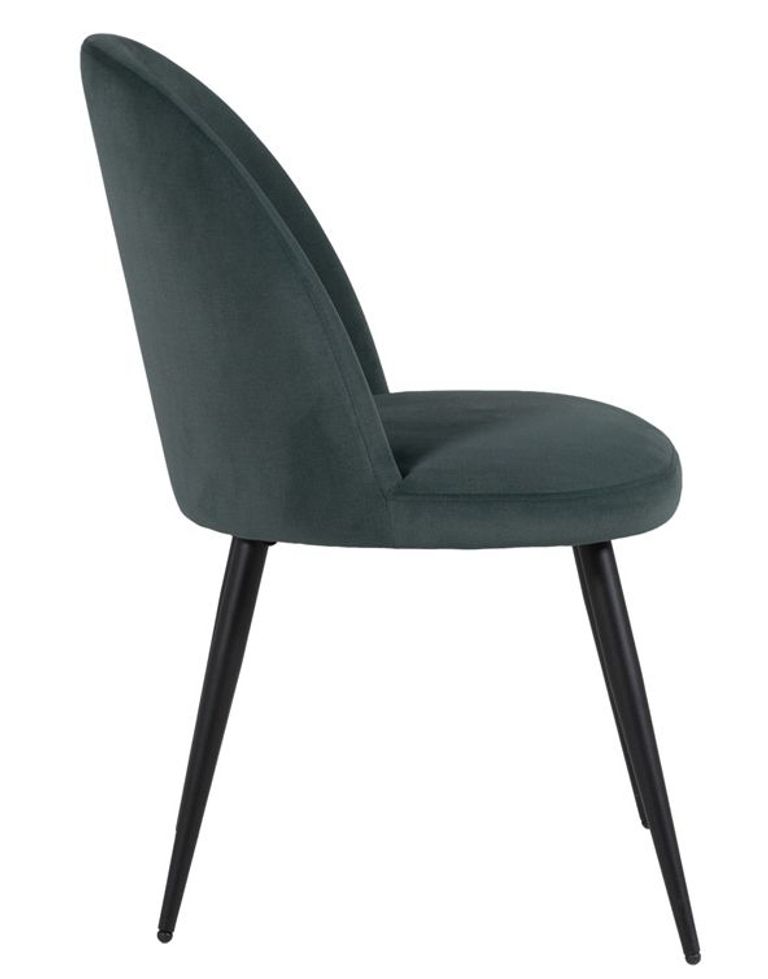 Gabi Dining Chair - Set of 2 - Sage Green Velvet - Black Legs