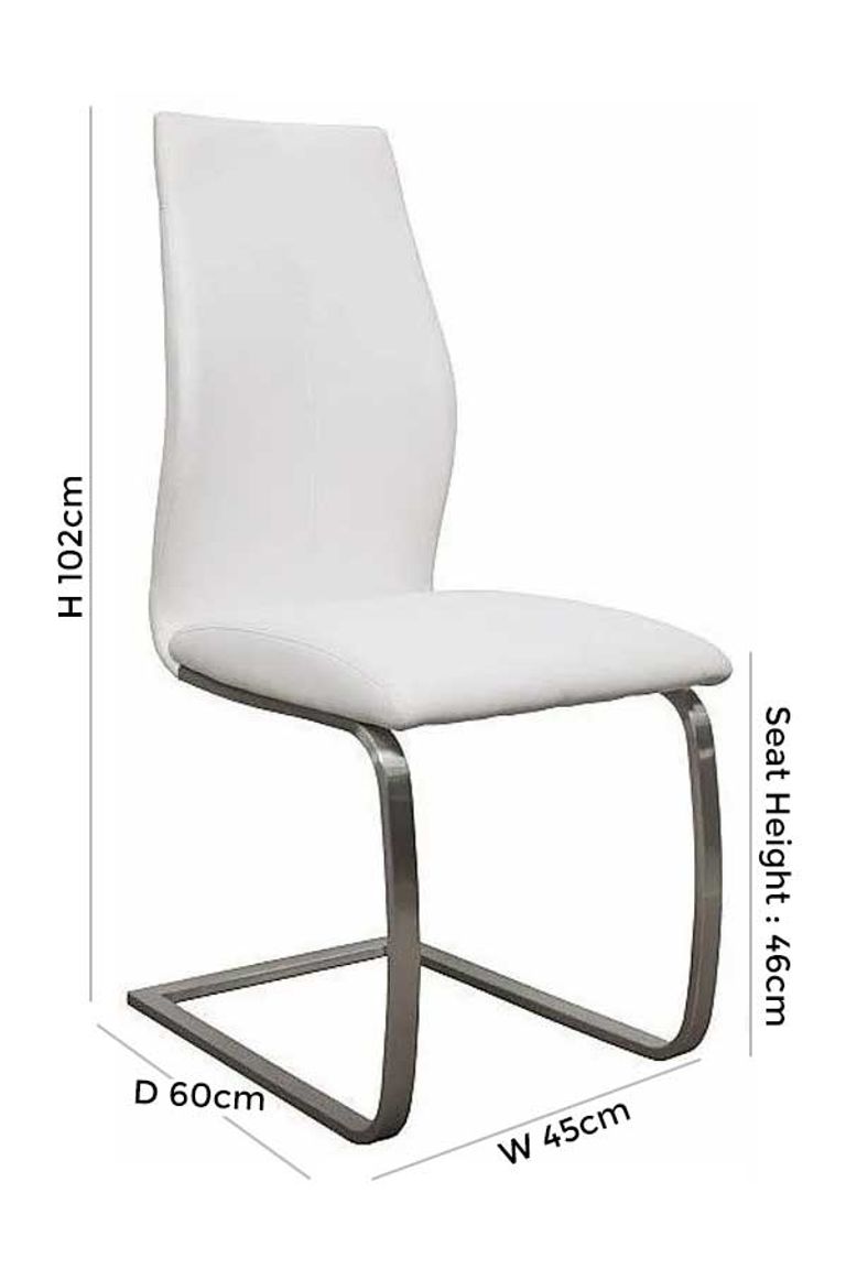 Irma Dining Chair - Set of 2 - White Faux Leather