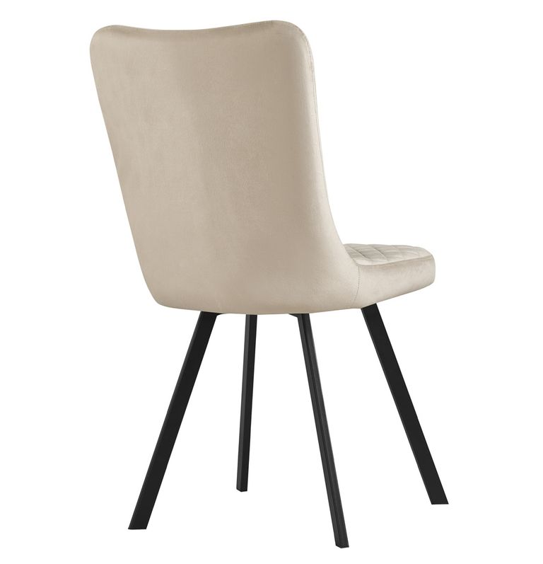 2 x Visalia Champagne Velvet Fabric Dining Chair