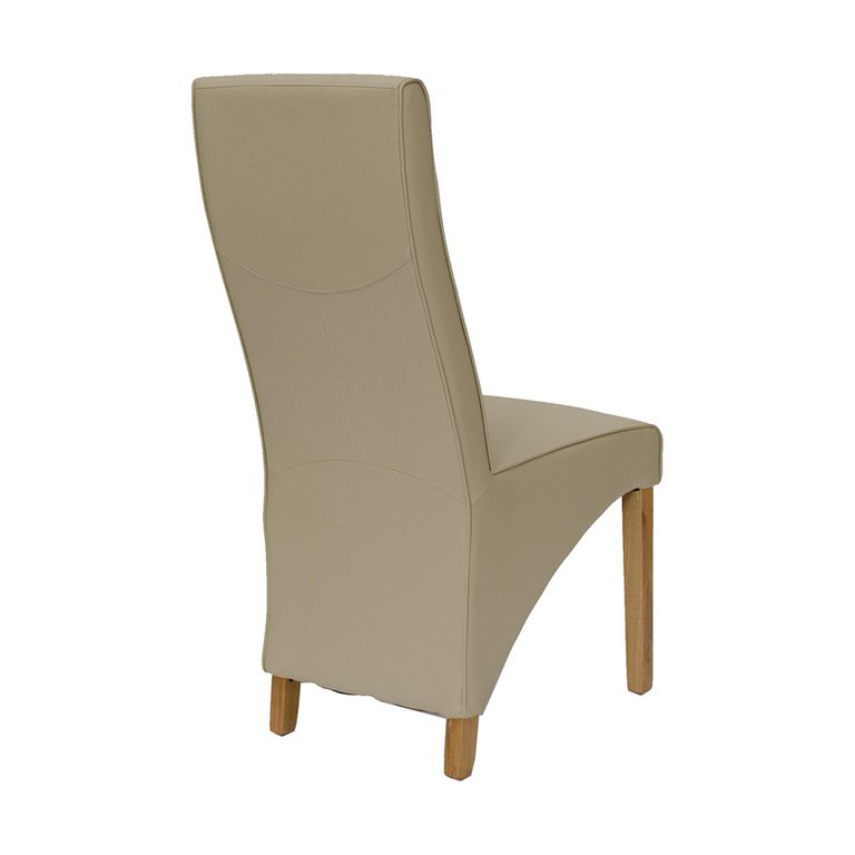 Wave Dining Chair - Set of 2 - Matt Bone Bonded Leather