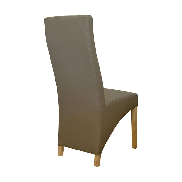 Wave Dining Chair - Set of 2 - Mushroom Bonded Leather