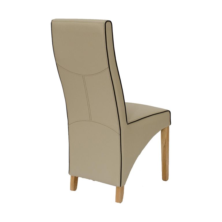 Wave Dining Chair - Set of 2 - Noir Contrast Piping Silverstone Matt Bone