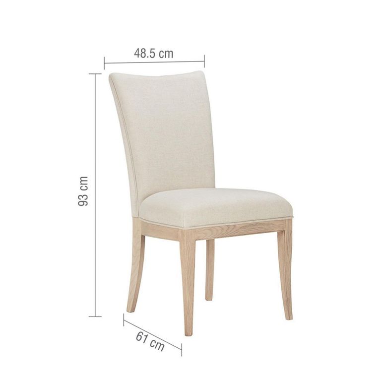 Toulon Dining Chair - Set of 2 - Cream Fabric