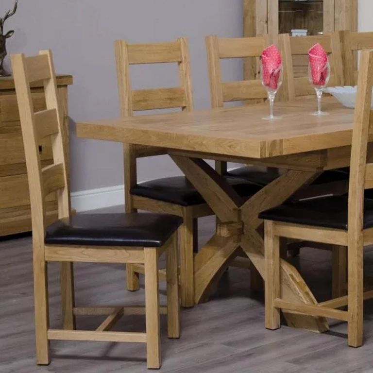 Deluxe Dining Chair - Set of 2 - Ladder Back - Oak