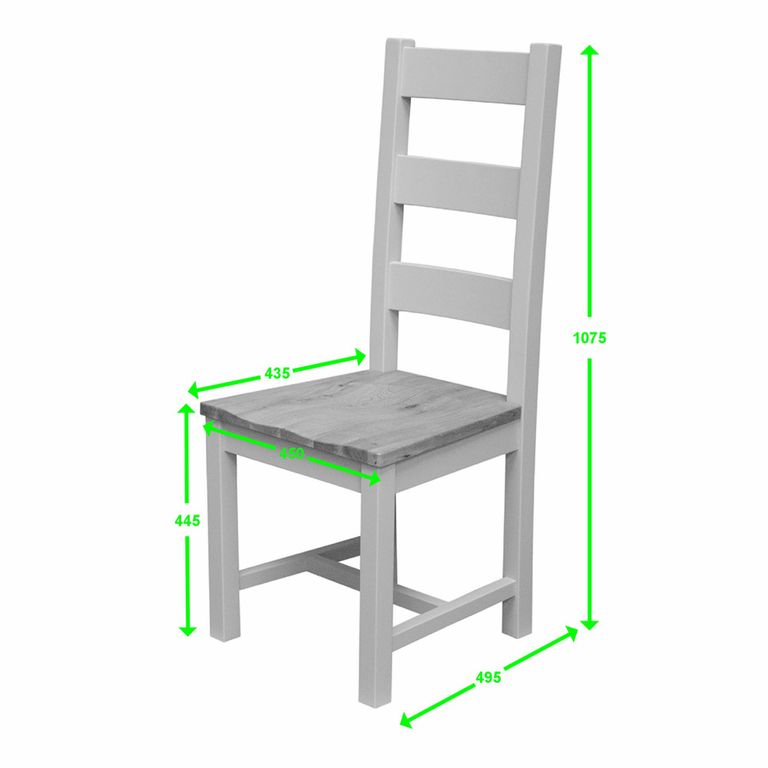 Deluxe Painted Dining Chair - Set of 2 - Ladder Back