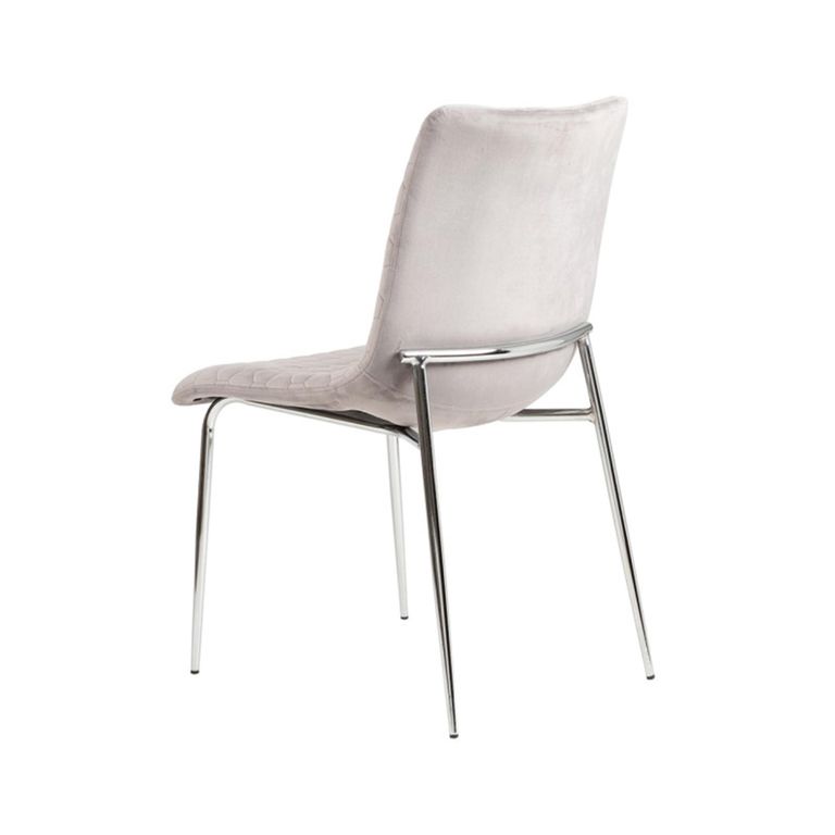 Zula Dining Chair - Set of 2 - Grey Fabric - Chrome Legs
