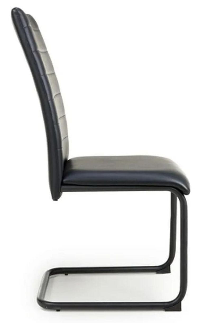 4 x Carlisle Black Leather Effect Dining Chair