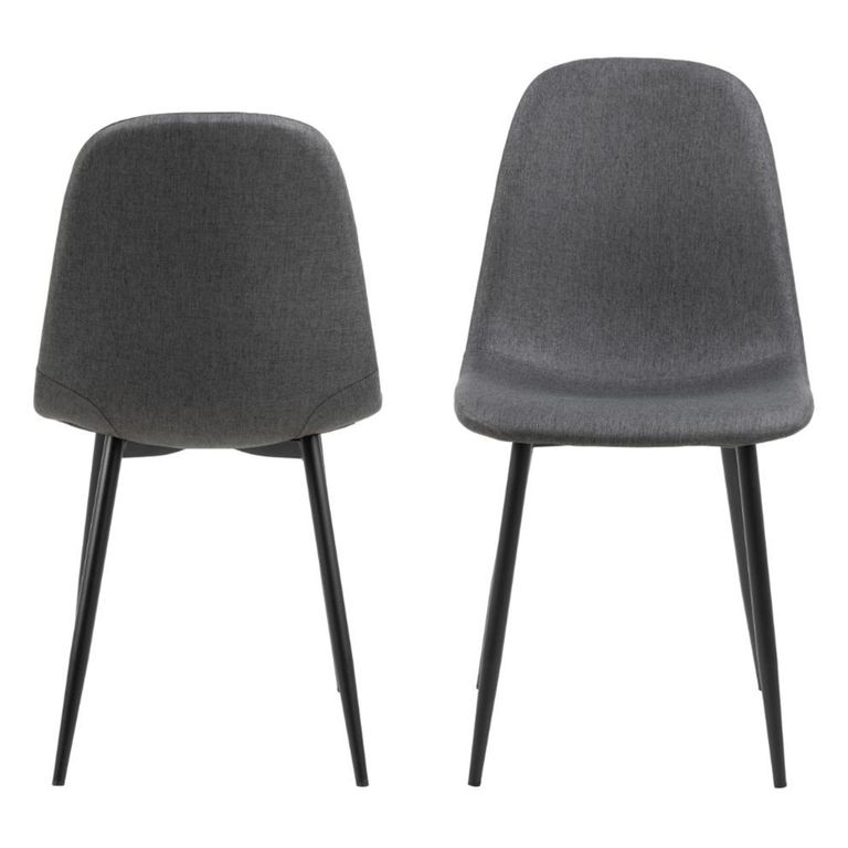 Celia Dining Chair - Set of 4 - Dark Grey Fabric