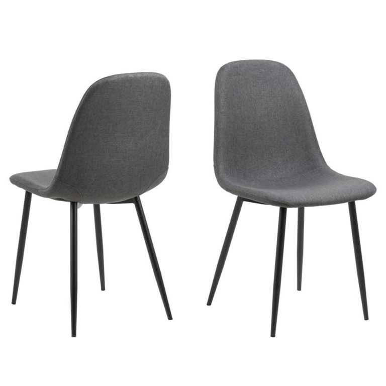 Celia Dining Chair - Set of 4 - Dark Grey Fabric