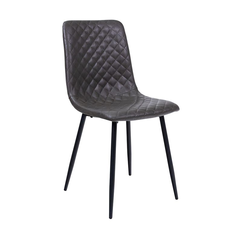 4 x Dark Grey Faux Leather Dining Chair