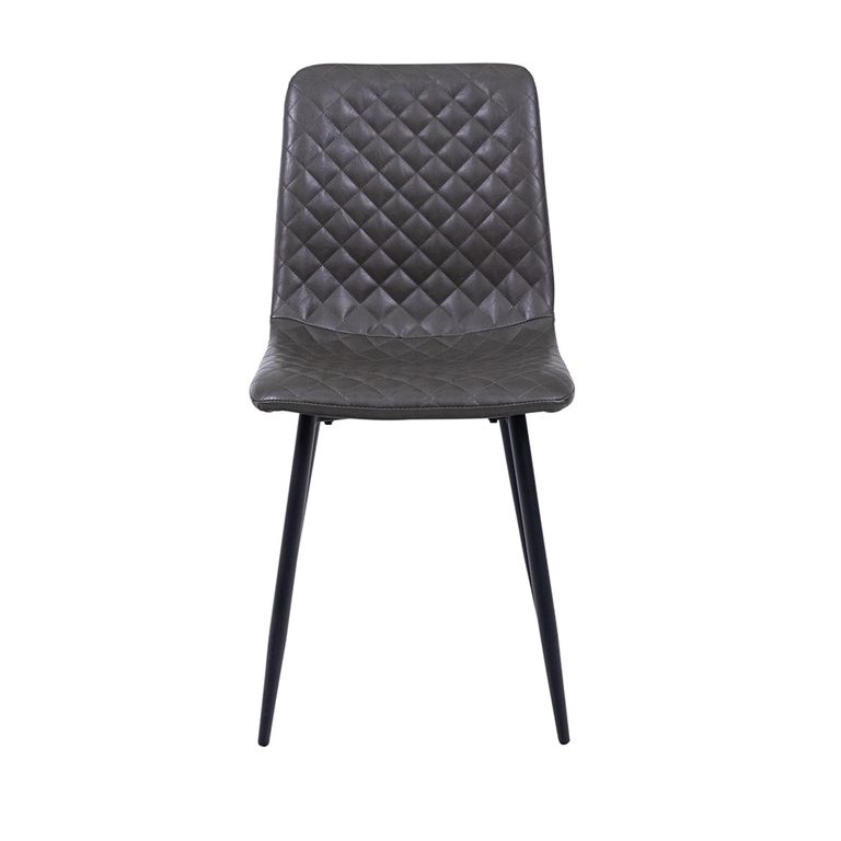 4 x Dark Grey Faux Leather Dining Chair