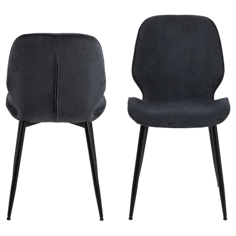 Femke Dining Chair - Set of 4 - Anthracite Fabric