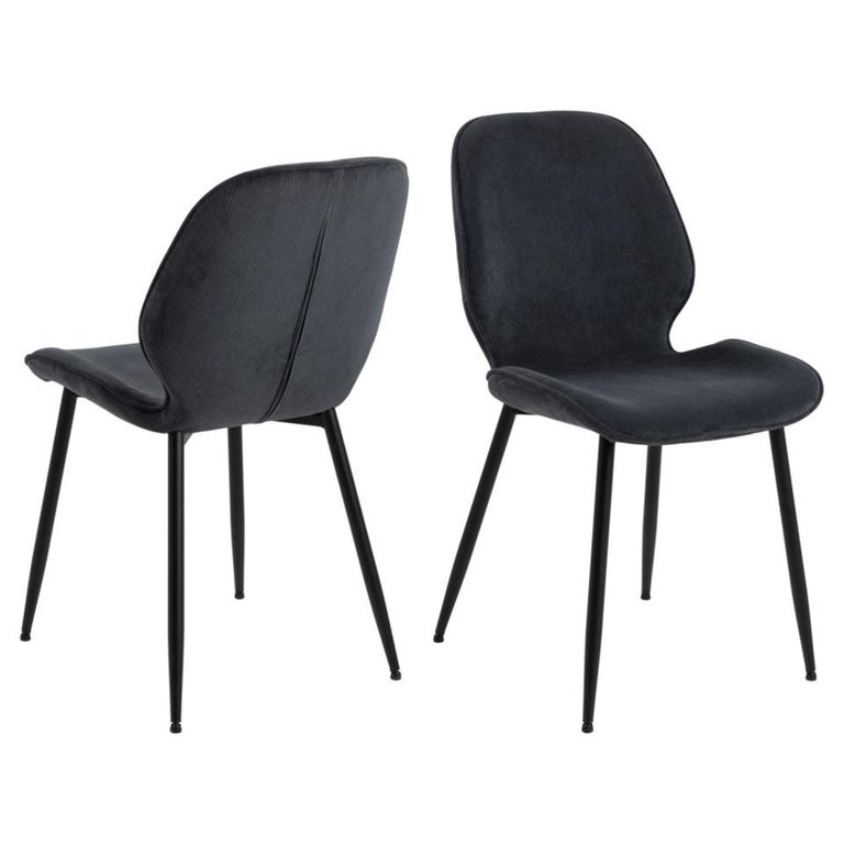 Femke Dining Chair - Set of 4 - Anthracite Fabric