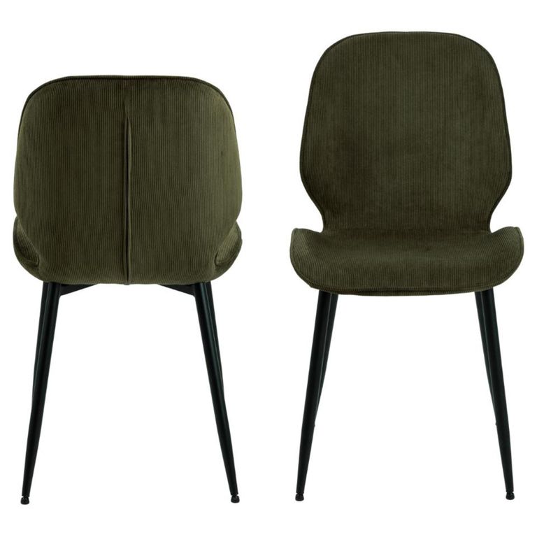 Femke Dining Chair - Set of 4 - Olive Green Fabric