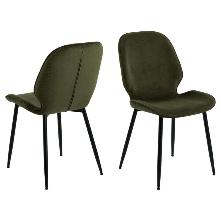 Femke Dining Chair - Set of 4 - Olive Green Fabric