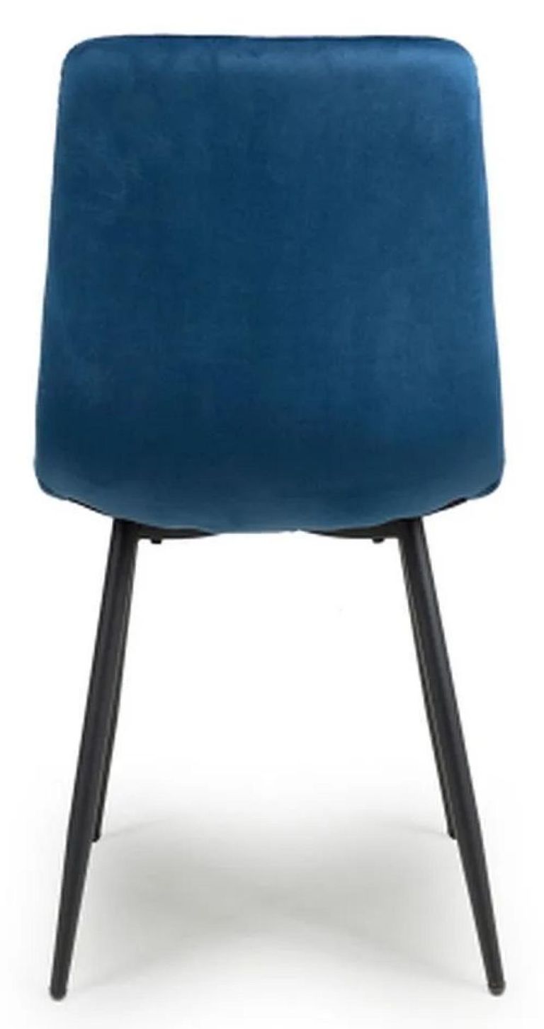 4 x Lisbon Brushed Blue Velvet Dining Chair