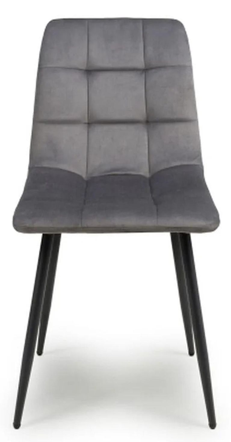 4 x Madison Brushed Grey Velvet Dining Chair