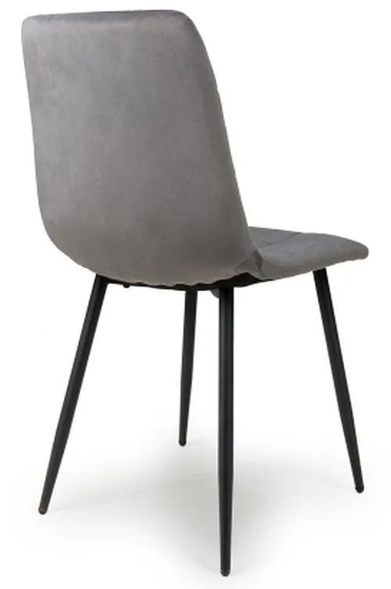 4 x Madison Brushed Grey Velvet Dining Chair