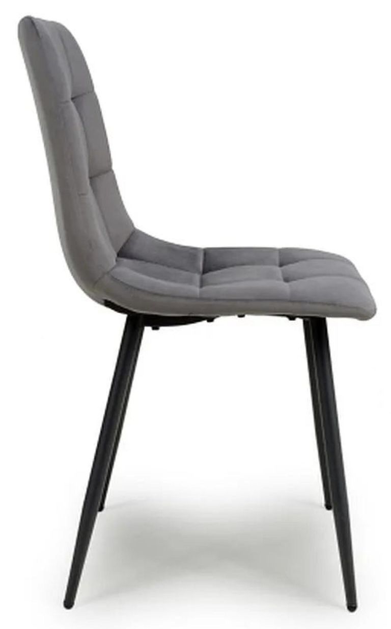 4 x Madison Brushed Grey Velvet Dining Chair