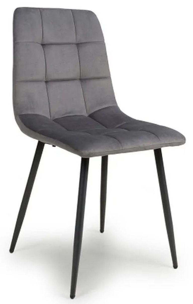 4 x Madison Brushed Grey Velvet Dining Chair