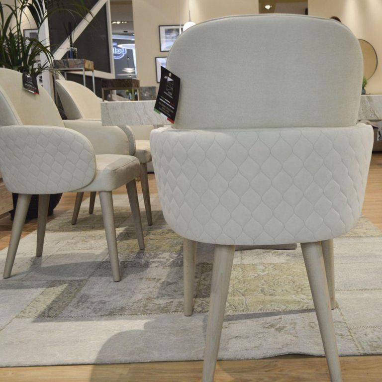 Abbie Dining Armchair - Diamond Back Fabric - Variation Available