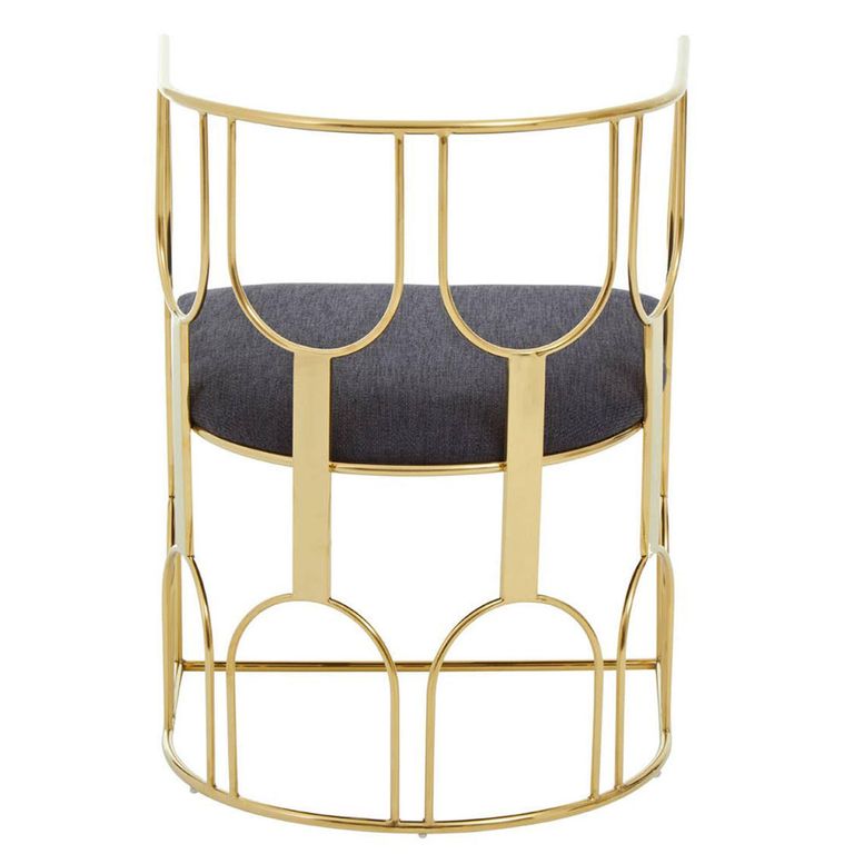 Azalea Dining Chair - Black Fabric with Gold Metal