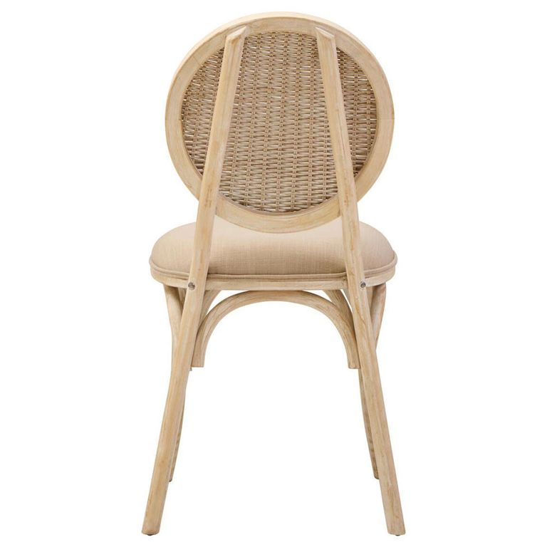 Cebu Dining Chair - White Wash - Padded - Elm Wood