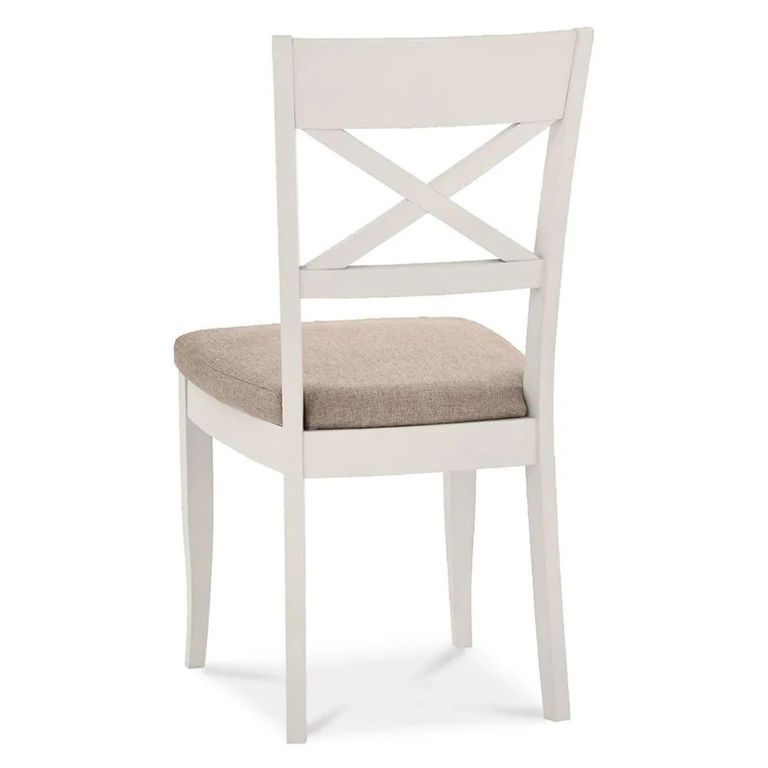 Clearance - 2 x Bentley Designs Montreux Soft Grey X Back Dining Chair - Pebble Grey Fabric - A297