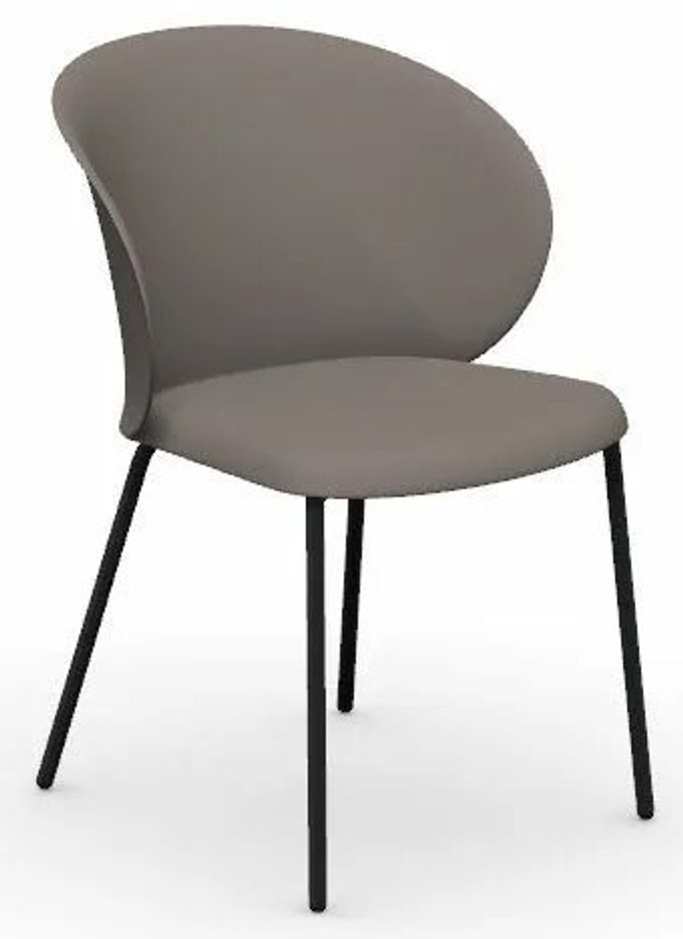 Clearance - 2 x Connubia By Calligaris Tuka Dining Chair - Matt Taupe with Black Metal Base - CB2134 - FSS14483/84