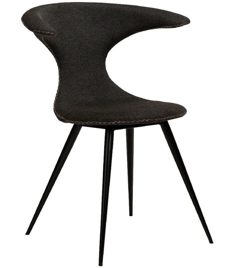 Clearance - 2 x Dan Form Flair Crow Black Fabric Dining Chair - FS353