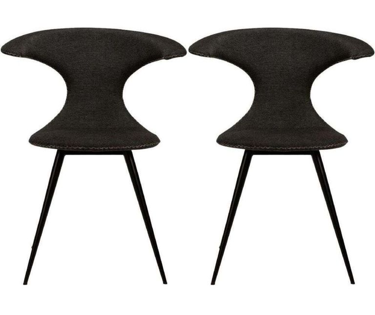 Clearance - 2 x Dan Form Flair Crow Black Fabric Dining Chair - FS353