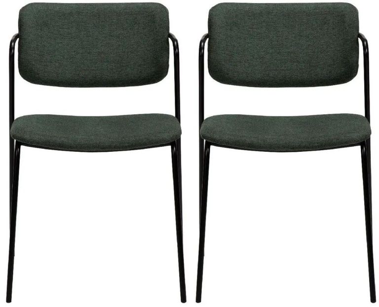 Clearance - 2 x Dan Form Zed Sage Green Fabric Dining Chair - FS142