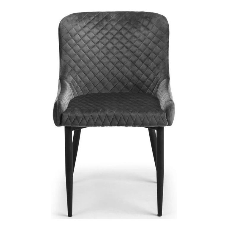 Clearance - 2 x Luxe Grey Fabric Dining Chair - A344