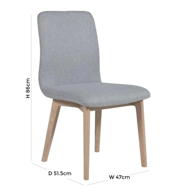 Clearance - 2 x Vida Living Marlow Light Grey Dining Chair - A269