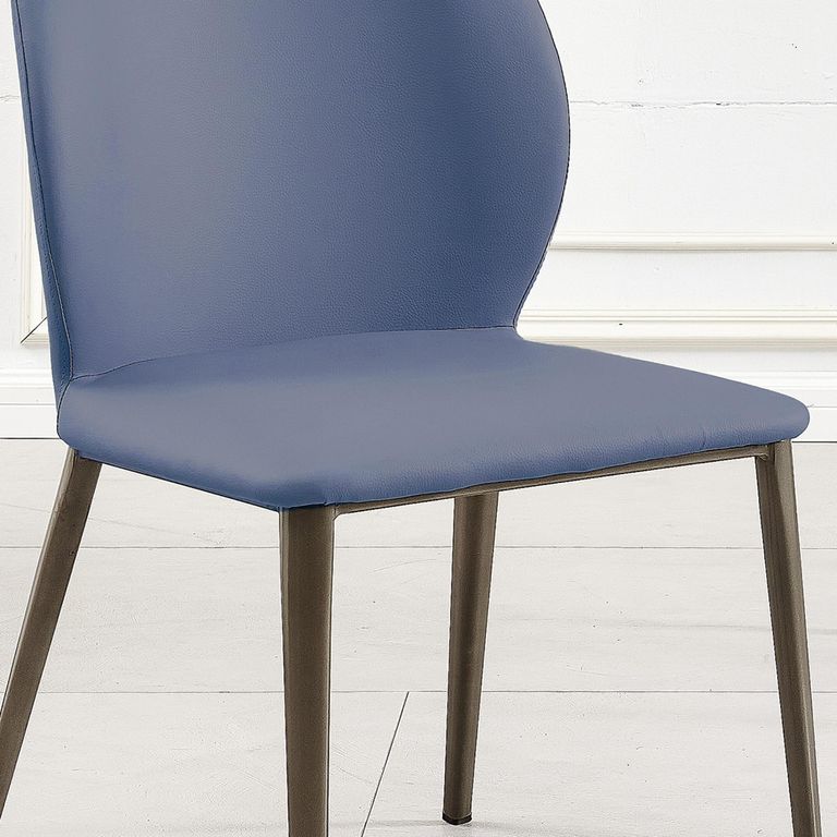Clearance - Astrid Blue Leather Dining Chair