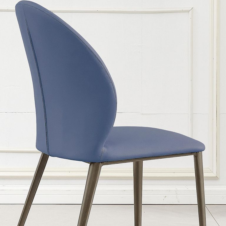 Clearance - Astrid Blue Leather Dining Chair