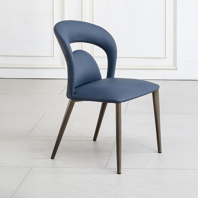 Clearance - Dixie Blue Leather Dining Chair