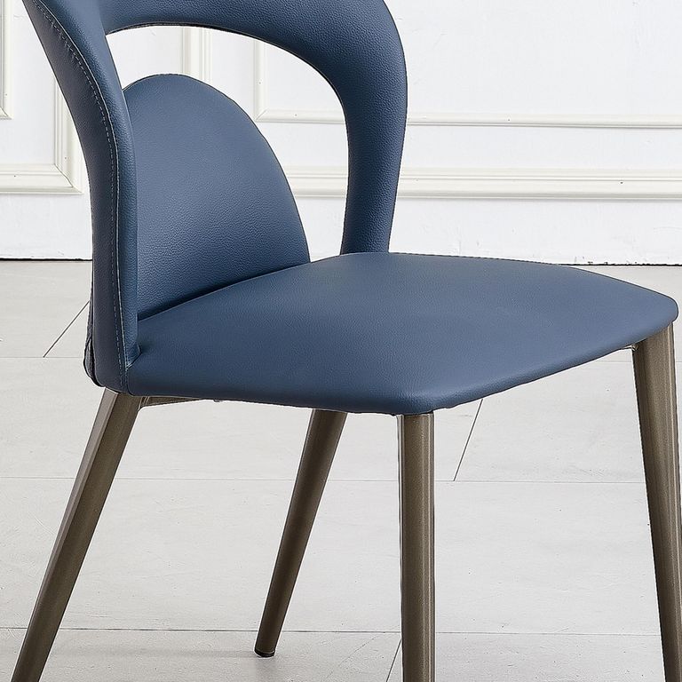 Clearance - Dixie Blue Leather Dining Chair