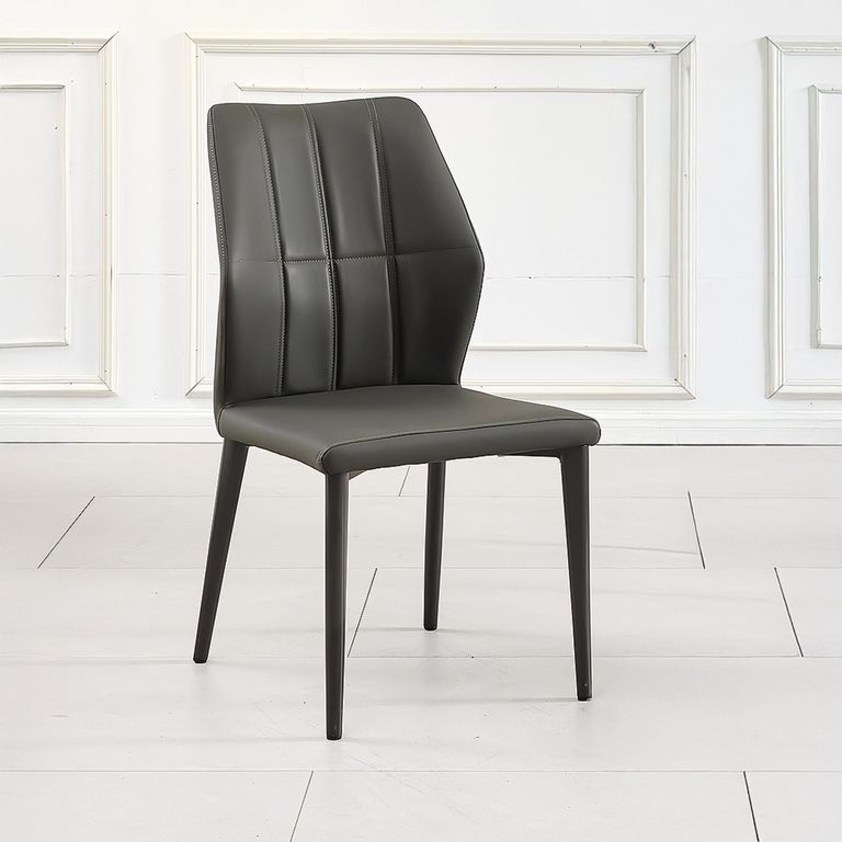 Clearance - Harrow Dark Grey Leather Dining Chair